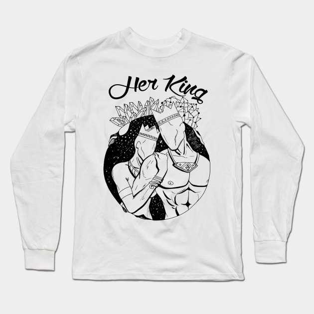 King and Queen Of The Stars - Her King Long Sleeve T-Shirt by kenallouis